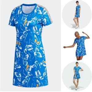 FARM RIO x ADIDAS Butterfly Print Short Sleeve Mini T-Shirt Dress